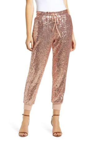 ROSE GOLD SEQUIN JOGGERS