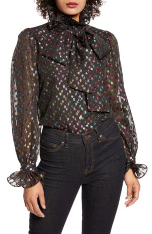 MULTICOLORED CLIP DOT BLOUSE