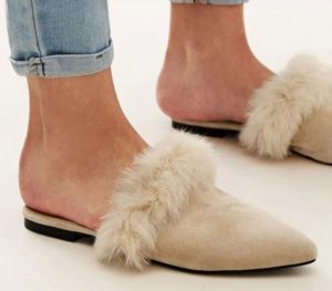 FUR TRIM SLIDES