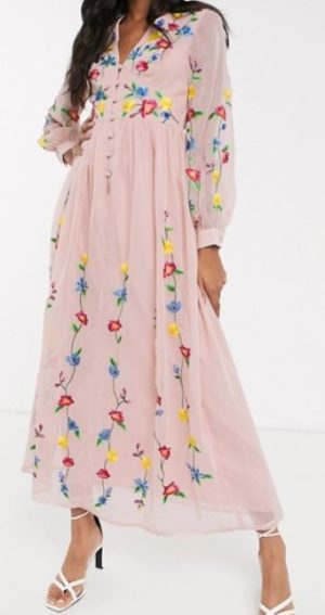 MAXI DRESS IN TRAILING FLORAL