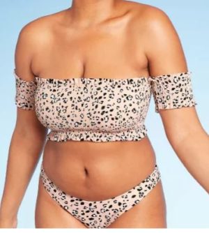 Smocked Underwire Bandeau Bikini Top – Xhilaration™ Animal Print