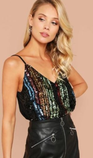 rainbow sequin tank